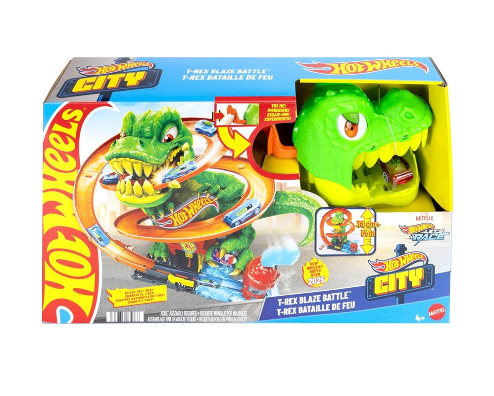 Pista Hot Wheels T-Rex Batalha Blaze - Mattel JBM73