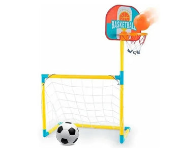 Mini Trave com Cesta de Basquete Infantil Futebol e Basquete