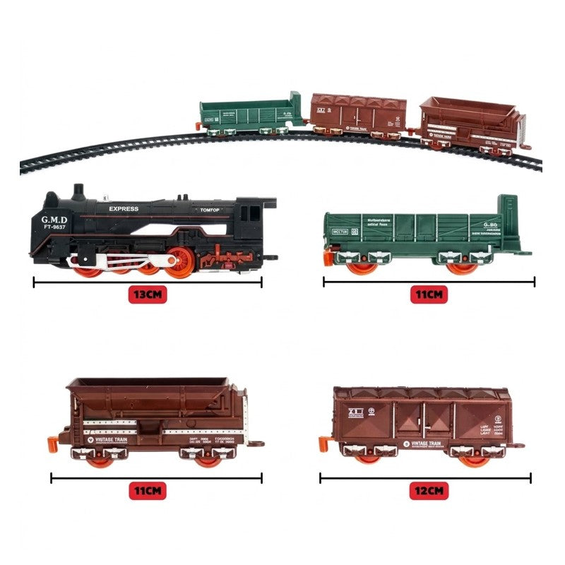 Trem de brinquedo Retrô com Trilhos e Cenário 37 Peças - Vip