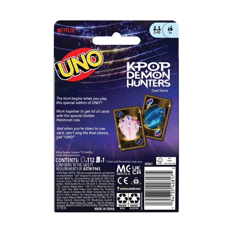 Jogo de Cartas UNO K-Pop Demon Hunters - Mattel
