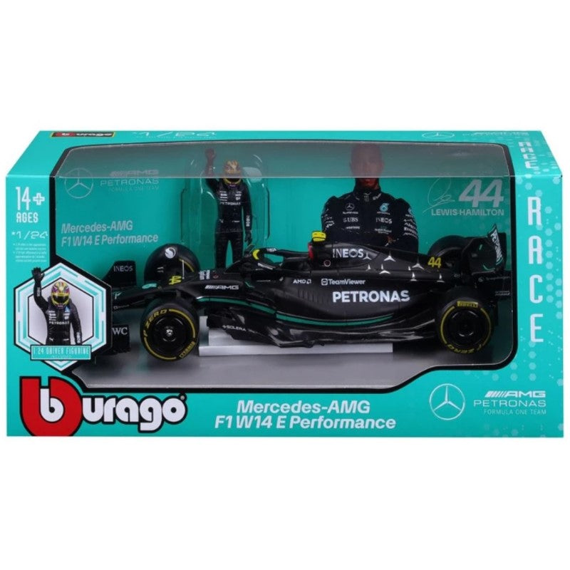 Miniatura F1 Mercedes Amg com boneco Hamilton - CALIFORNIA