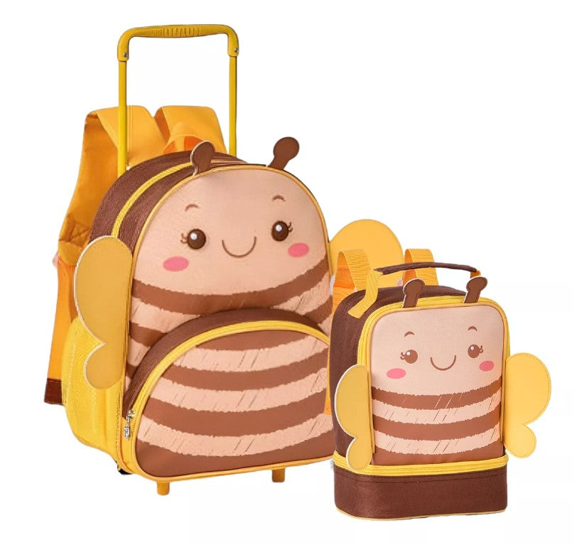 Kit Mochila De Rodinha + Lancheira Infantil Clio Pets Escola