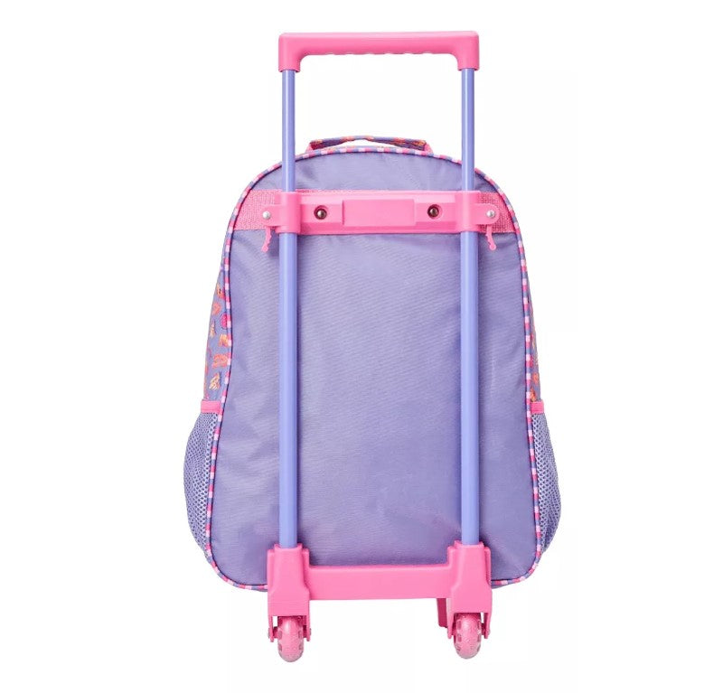 Kit Mochila Com Rodas Escolar 16 Princesa Disney Ariel Rosa