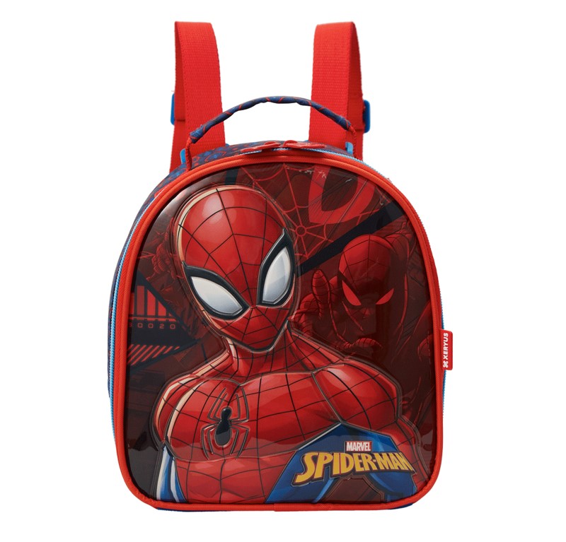 Kit Mochila Com Rodas 16 Spider-Man X1-A Lancheira e Estojo