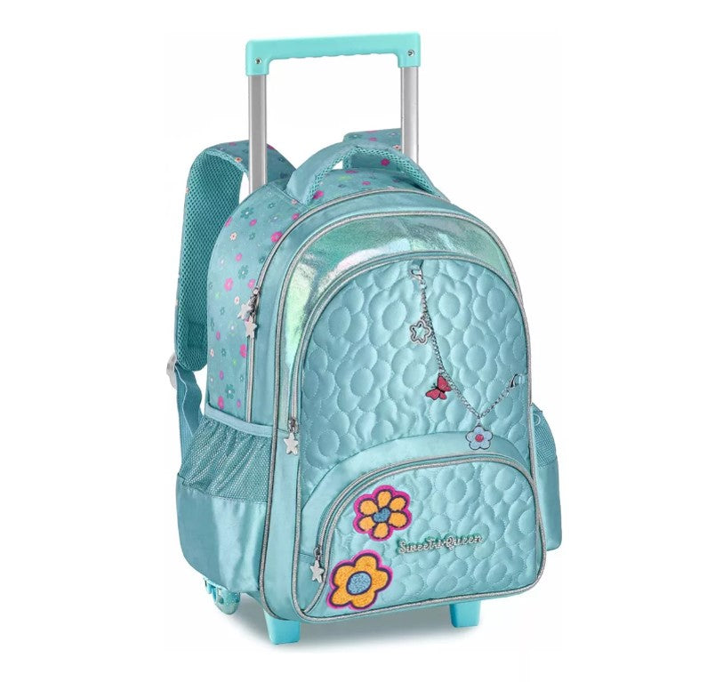 Kit Mochila de Rodinhas Princesas Sweet Queen Lancheira e Estojo