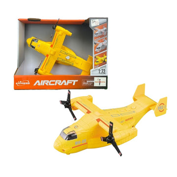 Avião Amarelo de Transporte 1:72 com Fricção Luz e Som - Brink Center