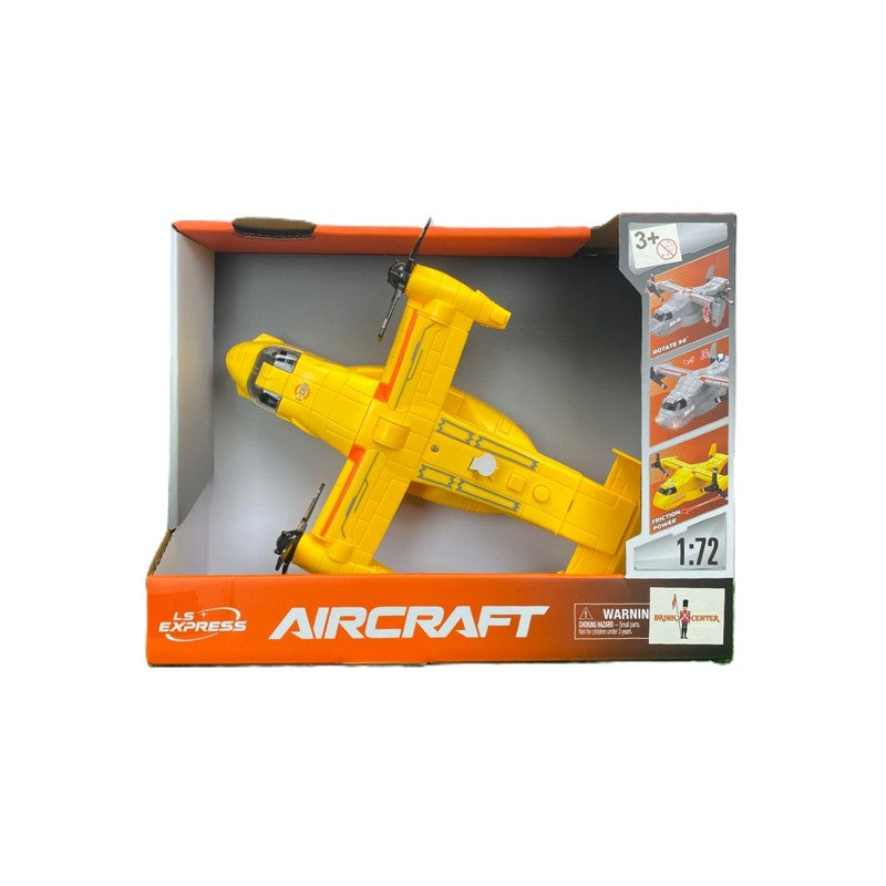 Avião Amarelo de Transporte 1:72 com Fricção Luz e Som - Brink Center