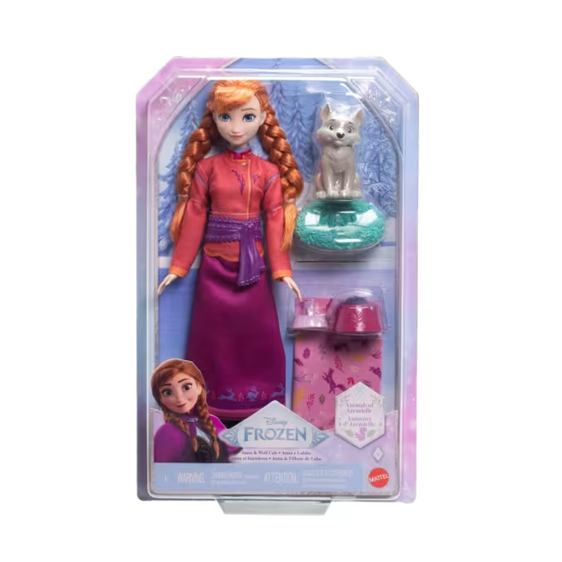 Boneca Anna e Filhote de Lobo com Acessórios - Mattel
