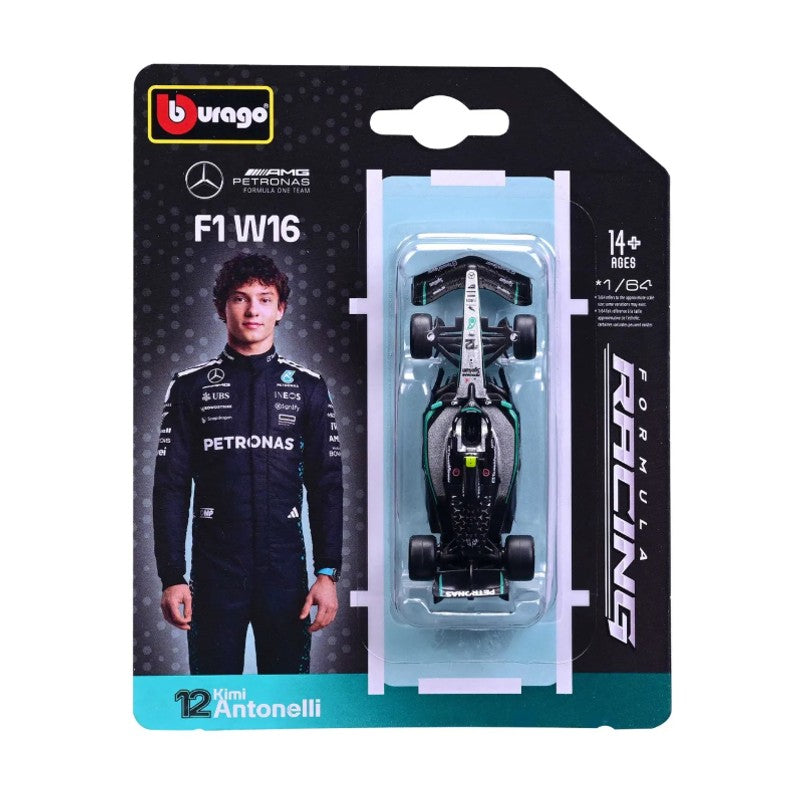 Miniatura Mercedes 1:64 W16 Kimi Antonelli 12 - Burago