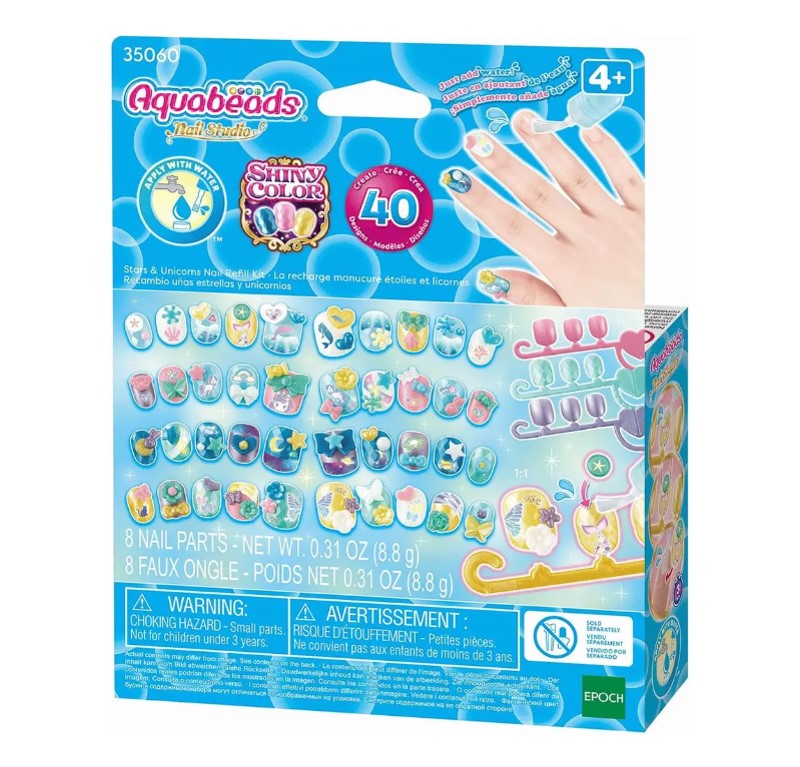 Kit Aquabeads Refil Nail Studio Stars E Unicorns - Epoch