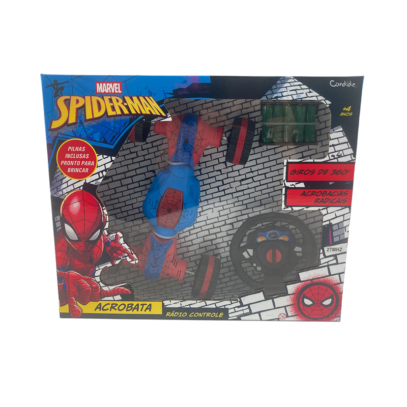 Carrinho de Controle Remoto Acrobata Homem-Aranha - Candide