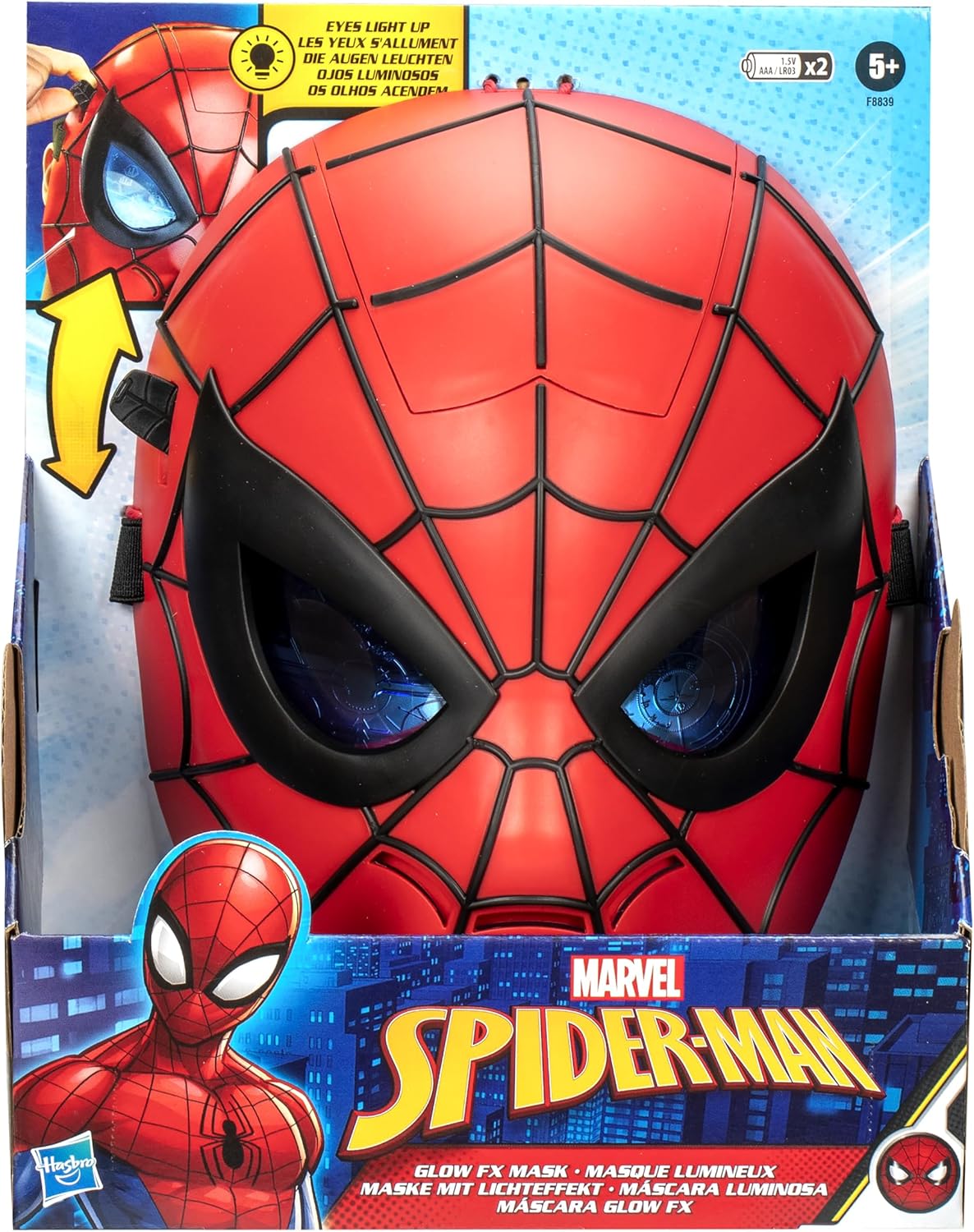 Máscara Homem-Aranha Marvel Glow FX Hasbro F8839