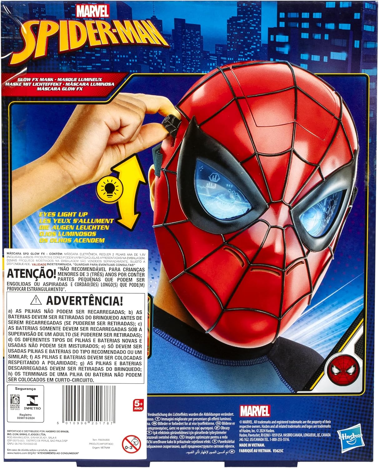 Máscara Homem-Aranha Marvel Glow FX Hasbro F8839