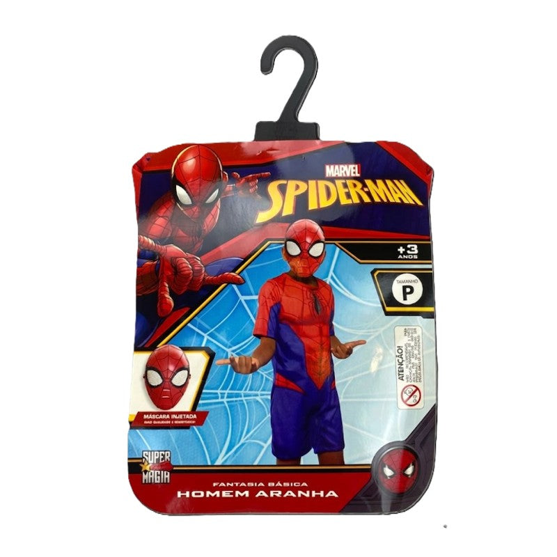 Fantasia Homem Aranha com Máscara Tamanho P - Novabrink
