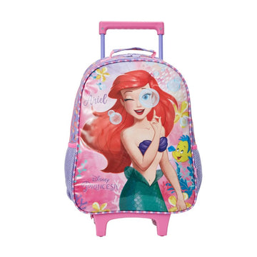 Mochila Com Rodas Escolar 16 Princesa Disney Ariel Rosa