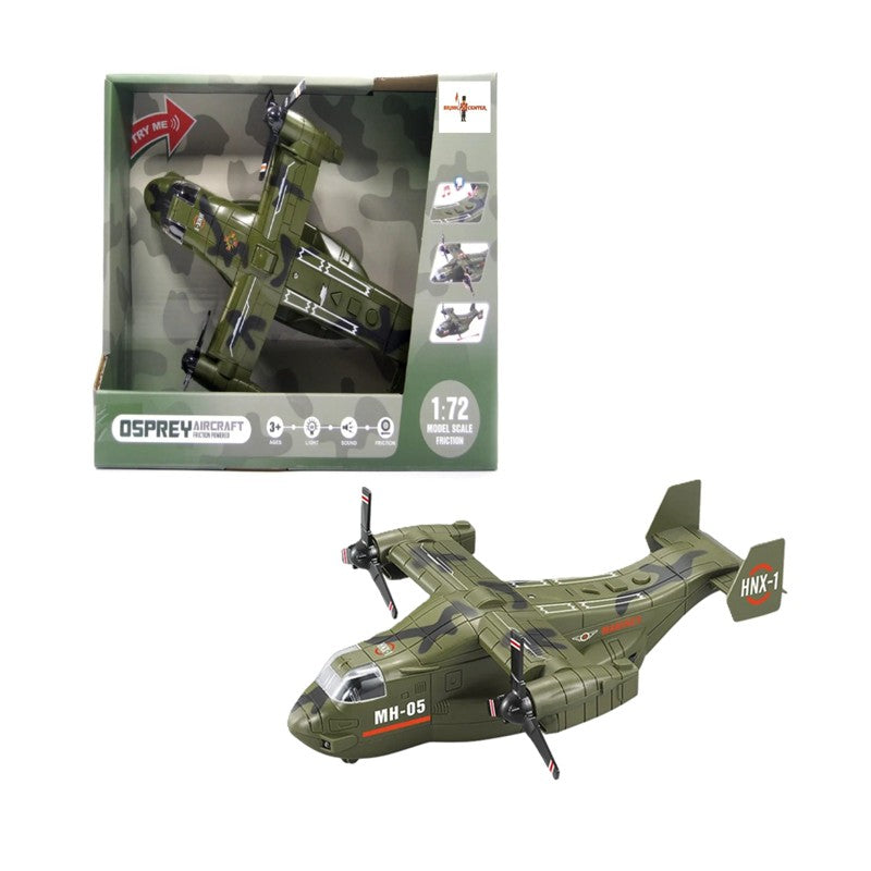 Avião Militar de Transporte 1:72 com Fricção Luz e Som - Brink Center