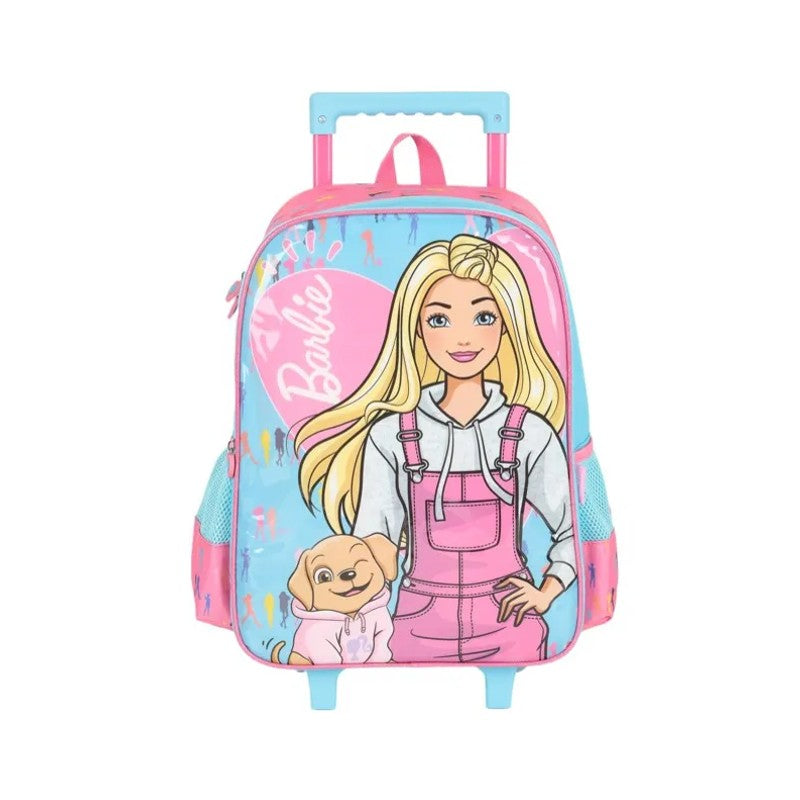 Mochila de Rodinhas Infantil Barbie Azul - Luxcel