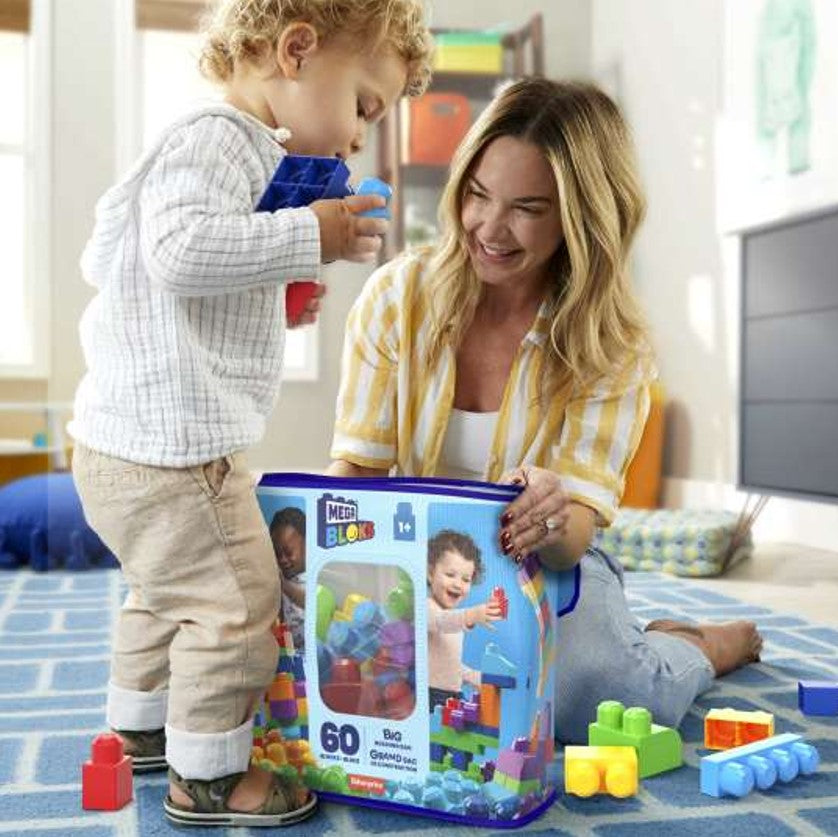 Mega Bloks Bolsa de Construção de 60 Peças Azul - Mattel