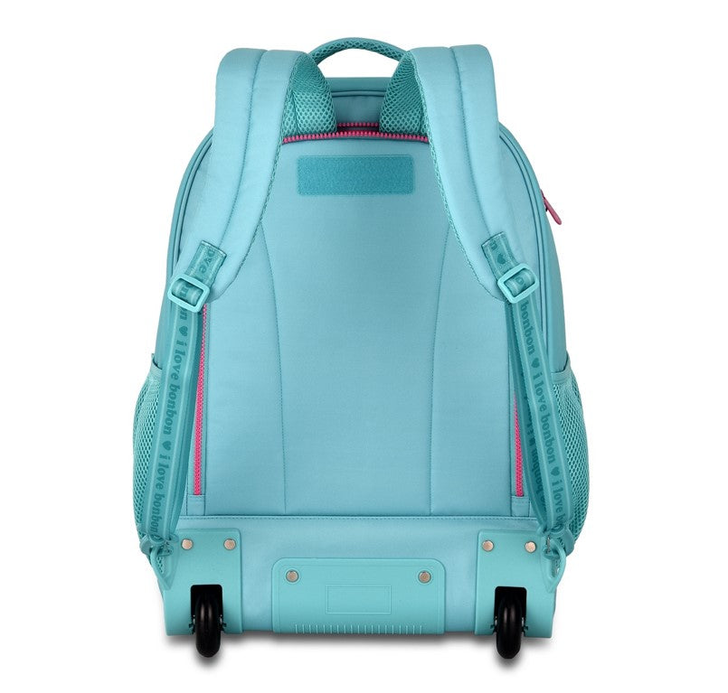 Kit Mochila de Rodinhas Rebecca Bonbon Color Pop Miçangas + Lancheira e Estojo