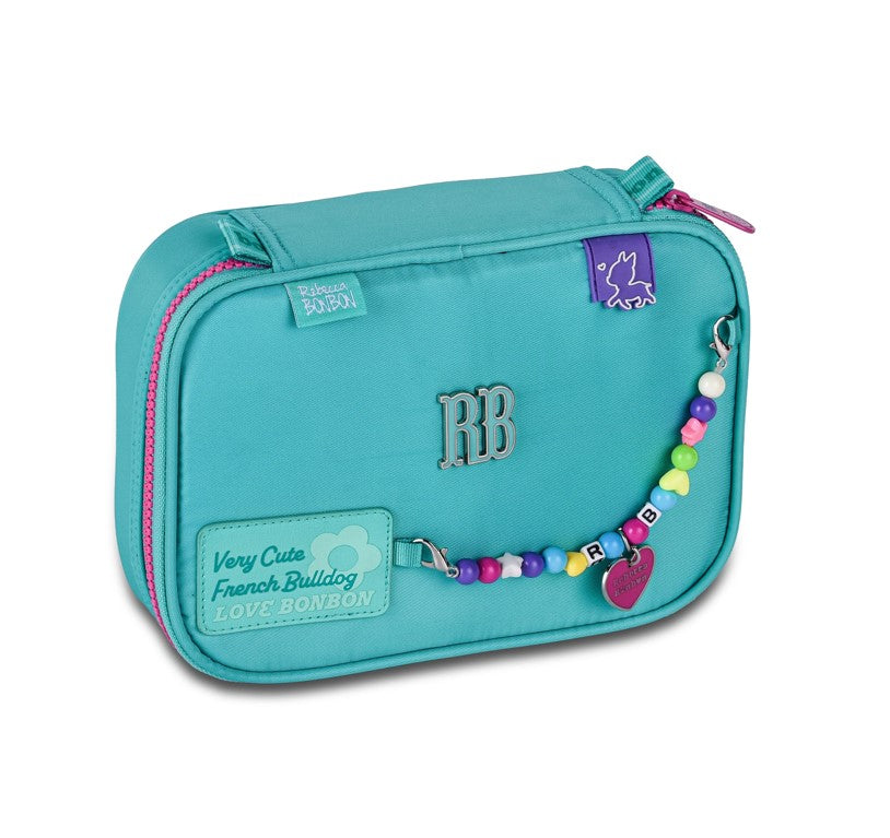 Kit Mochila de Rodinhas Rebecca Bonbon Color Pop Miçangas + Lancheira e Estojo