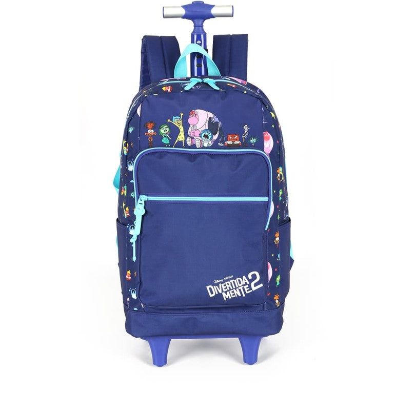Kit Mochila de Rodinhas Infantil Disney Divertidamente com Lancheira Roxo