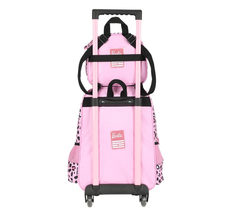 Kit Mochila de Rodinhas Infantil Lancheira + Estojo Barbie