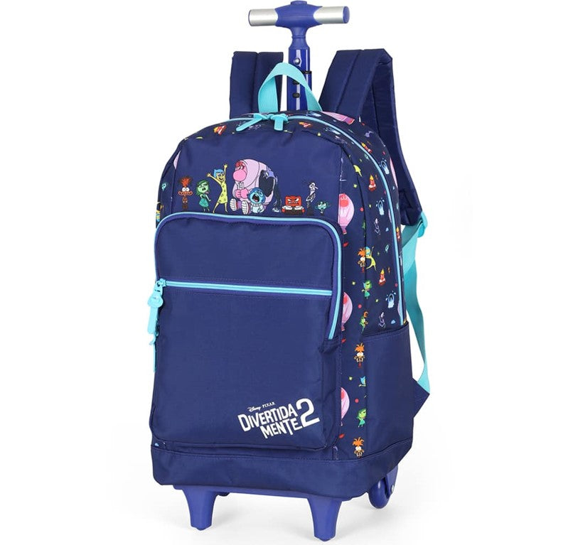 Kit Mochila de Rodinhas Infantil Disney Divertidamente com Lancheira Roxo
