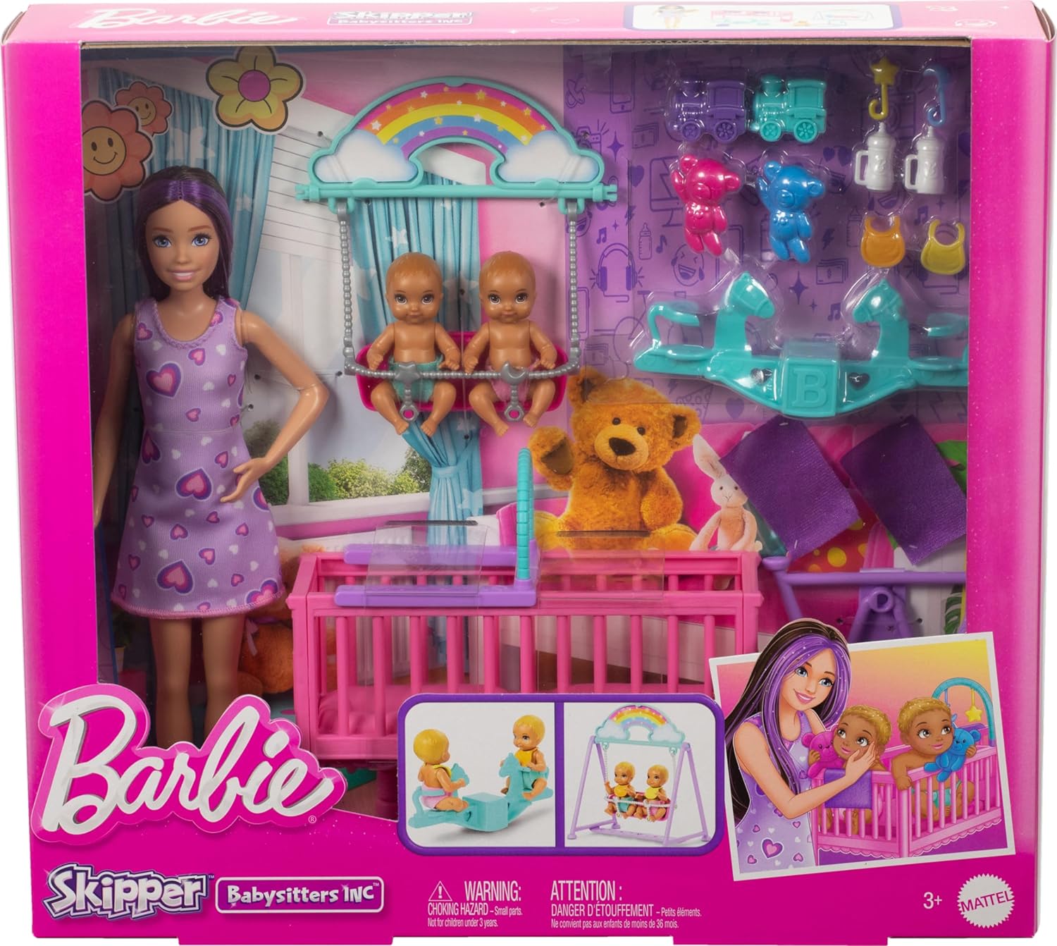 Barbie Skipper Babá Cuidado Com Gêmeos Mattel HXM99