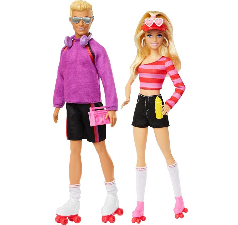 Conjunto Boneca Barbie E Ken Com Patins - Mattel HXK90