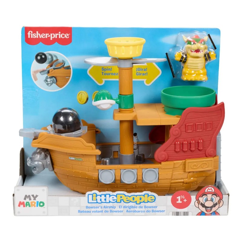 Brinquedo Little People Aerobarco do Bowser - Mattel
