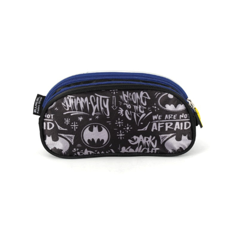 KIT Escolar COMPLETO Batman Luxcel 3 Peças: Mochila de Rodinhas G + Lancheira Térmica + Estojo Organizador