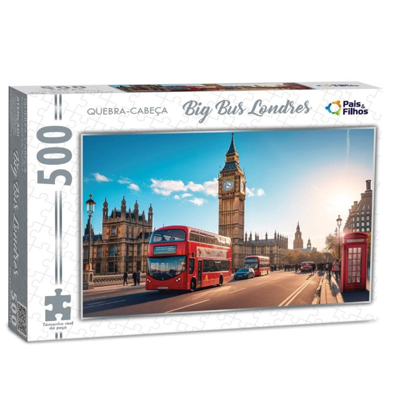 Quebra-Cabeça 500 peças Big Bus Londres - Pais & Filhos