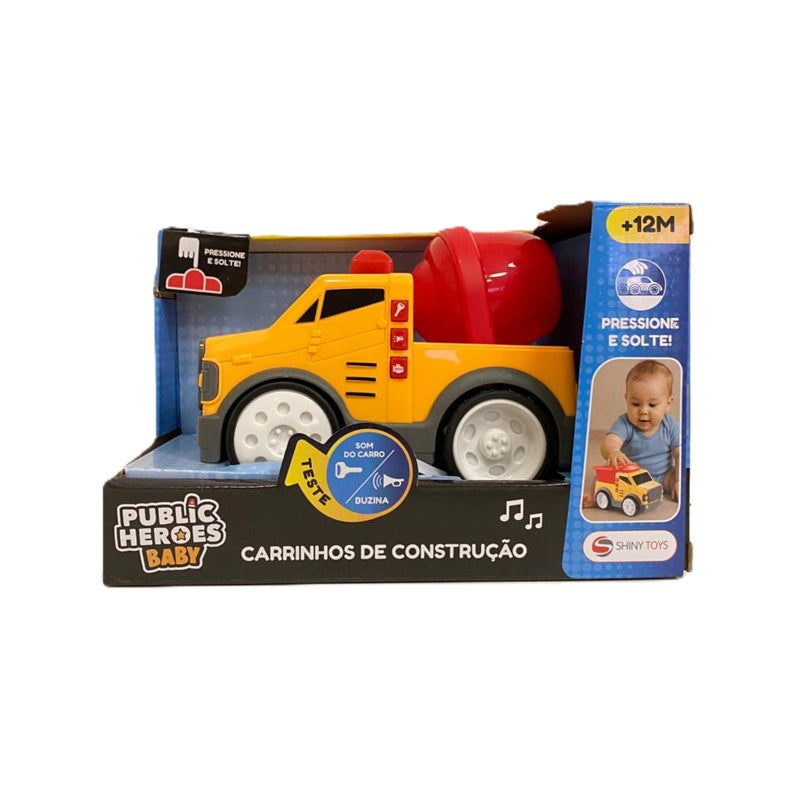 Carrinho de Construção Betoneira Com Luz e Som - Shiny Toys