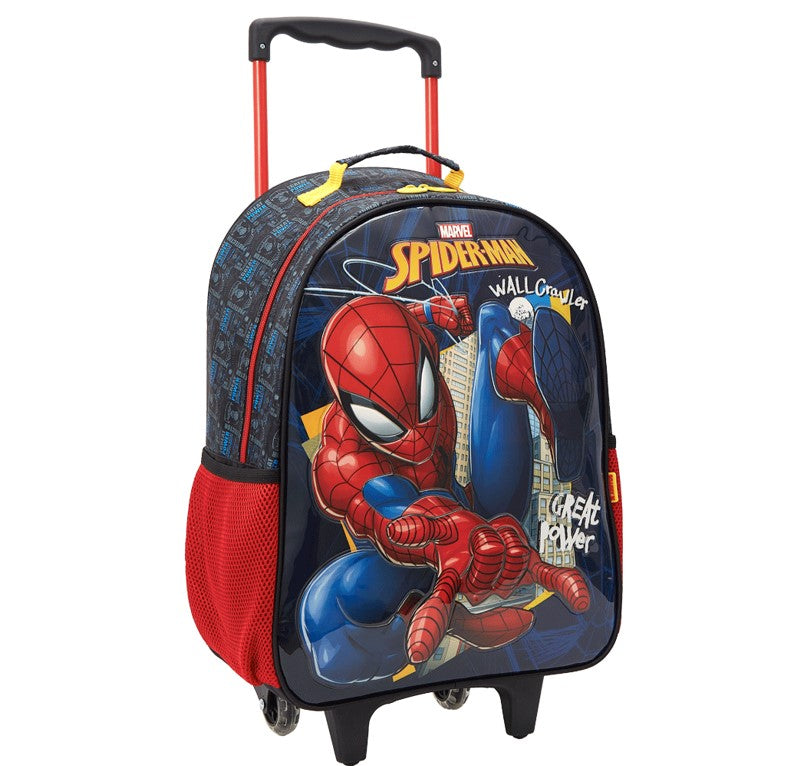 Kit Mochila de Rodinhas Homem Aranha Spider X1-B Lancheira e Estojo
