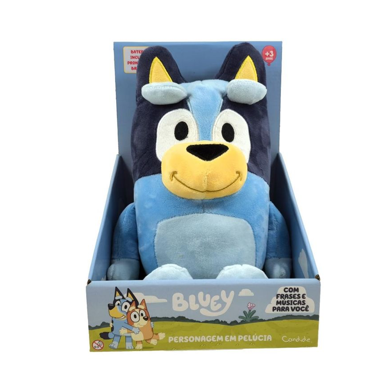 Pelúcia Infantil Bluey com Som 30cm - Candide