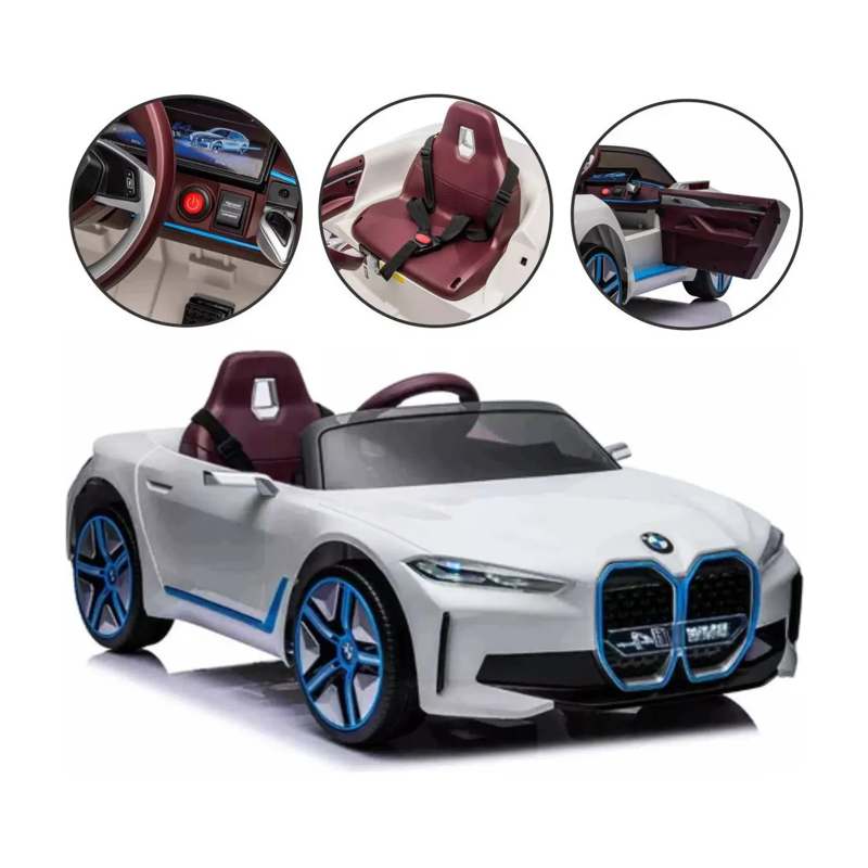 Carro Elétrico BMW I4 Branco 12v Com Controle Remoto - Zippy