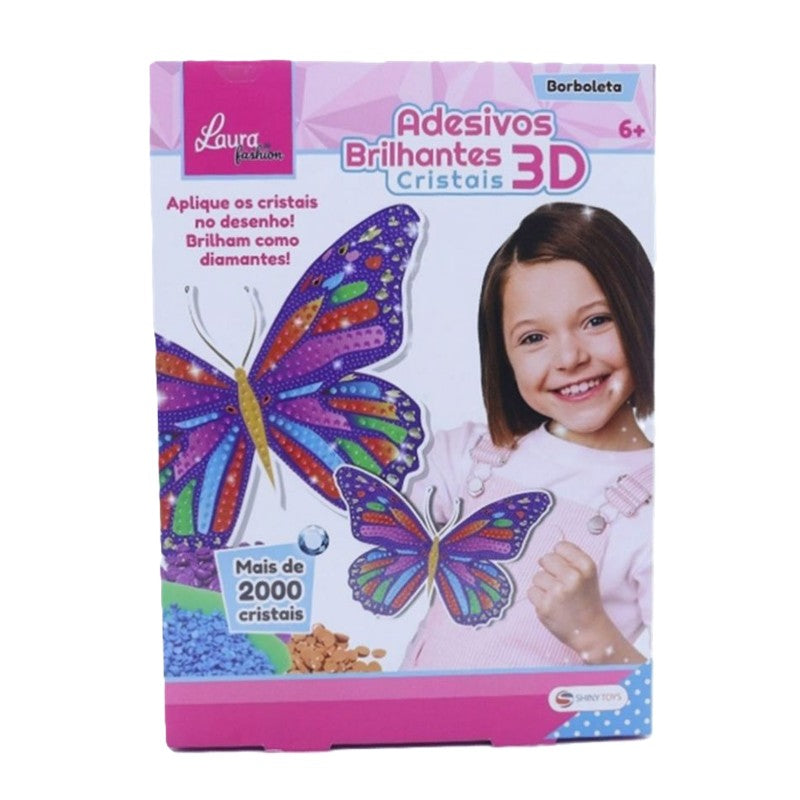 Kit Adesivos Brilhante 3D Borboleta - Shiny Toys