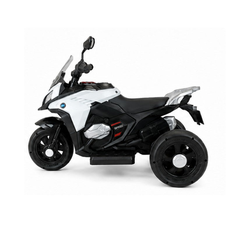 Moto Elétrica Branca Três Rodas 6V com Luz e Som - Brink Center