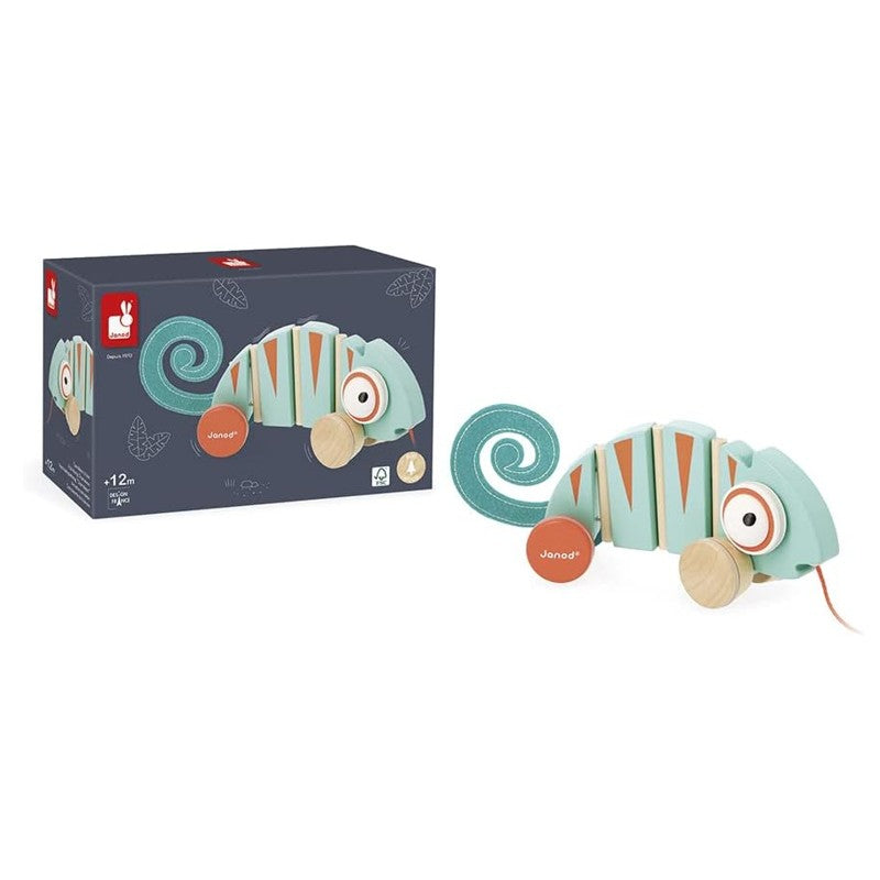 Camaleão Articulado para Passear com Rodinhas Tropik - Janod