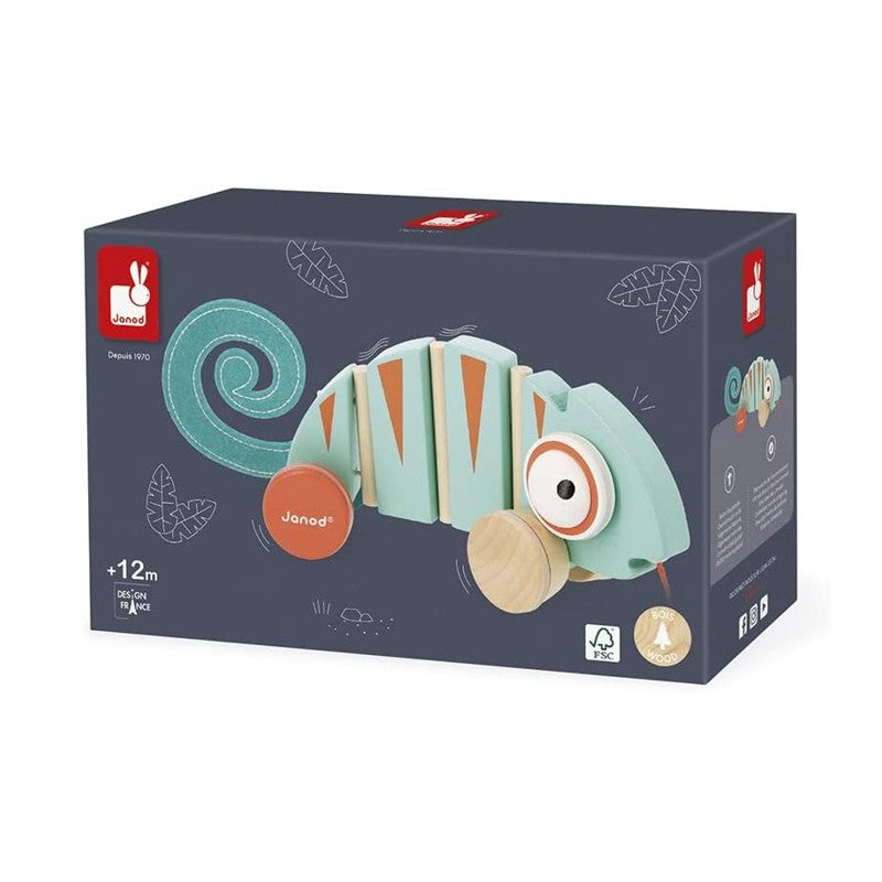 Camaleão Articulado para Passear com Rodinhas Tropik - Janod