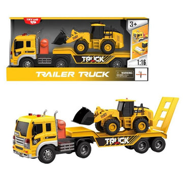 Caminhão Cegonha com Carregadeira 1:16 Luz e Som e Fricção - Brink Center