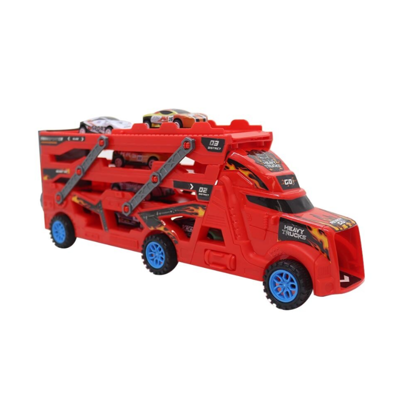 Caminhão Cegonha com 6 Carrinhos Fricção - Shiny Toys