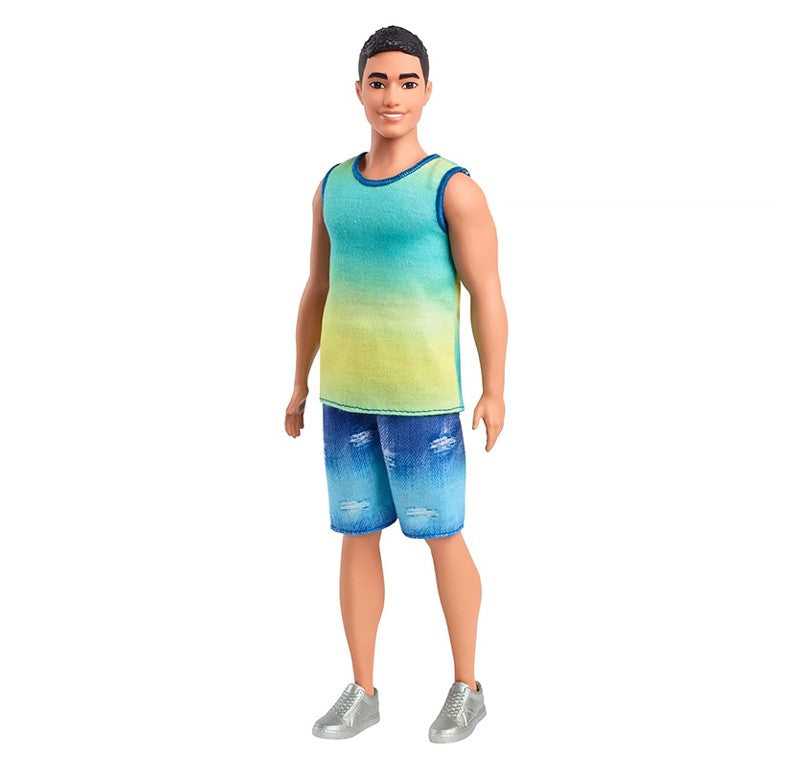 Boneco Barbie Fashionista Ken Moreno com Bermuda Jeans DWK44 - Mattel