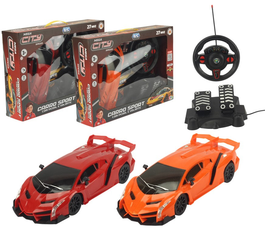 Carrinho de Controle Remoto 7 Funções C/ Pedal e Volante- BBR Toys