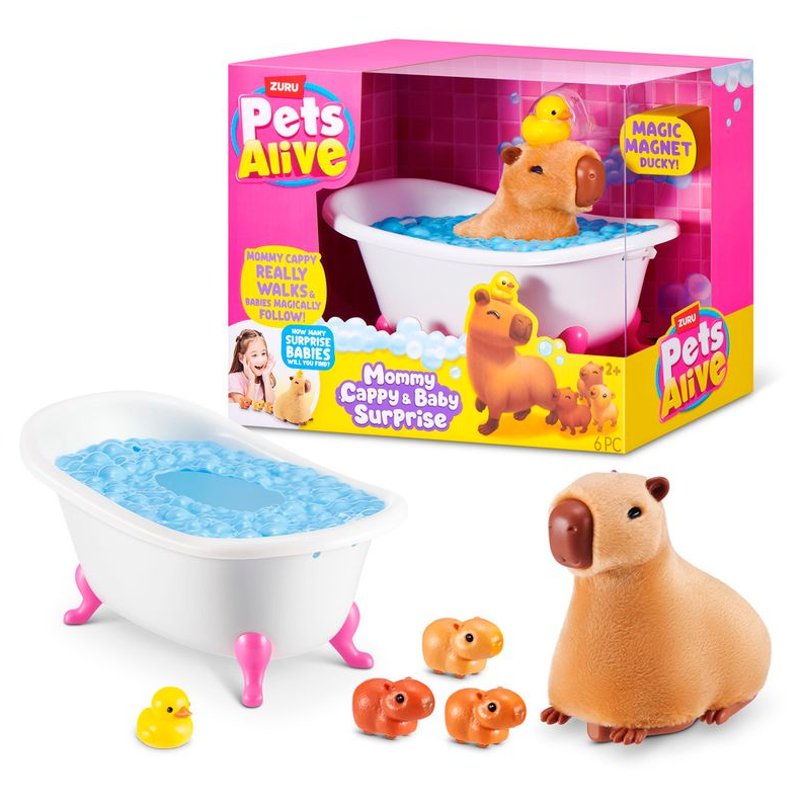 Pelúcia Pets Alive Mamãe e Bebê Capivara Surpresa - Candide