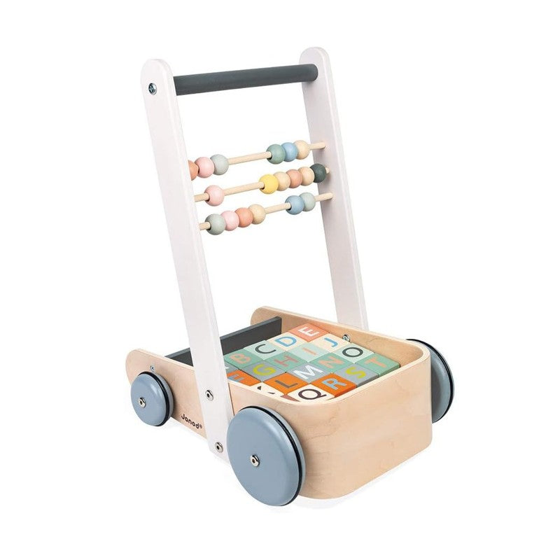 Andador de Empurrar de Madeira ABC Rodas Emborrachadas - Janod