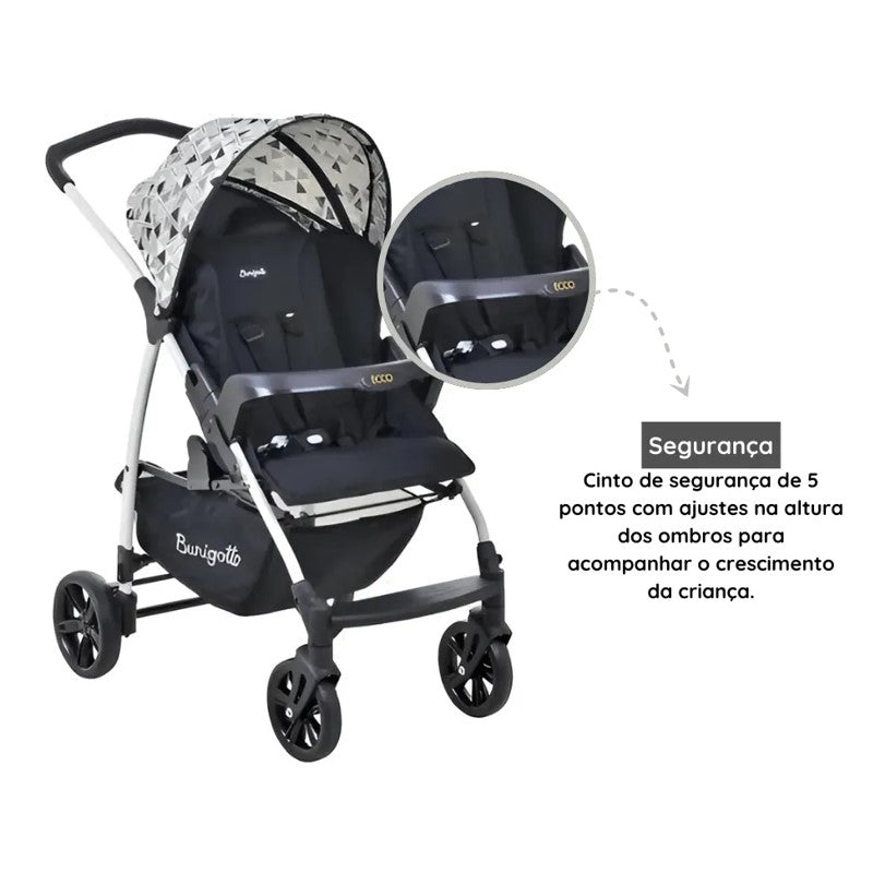 Carrinho de Bebê com Bebê Conforto Ecco Astratto - Burigotto