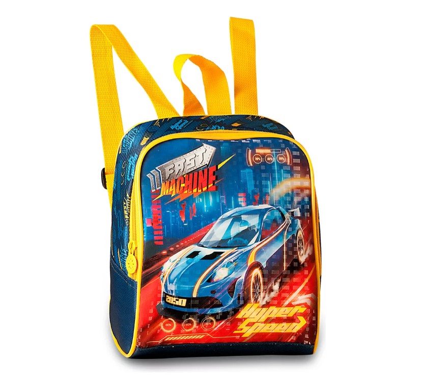 Kit Mochila Infantil De Rodinhas Com Estojo E Lancheira Carros