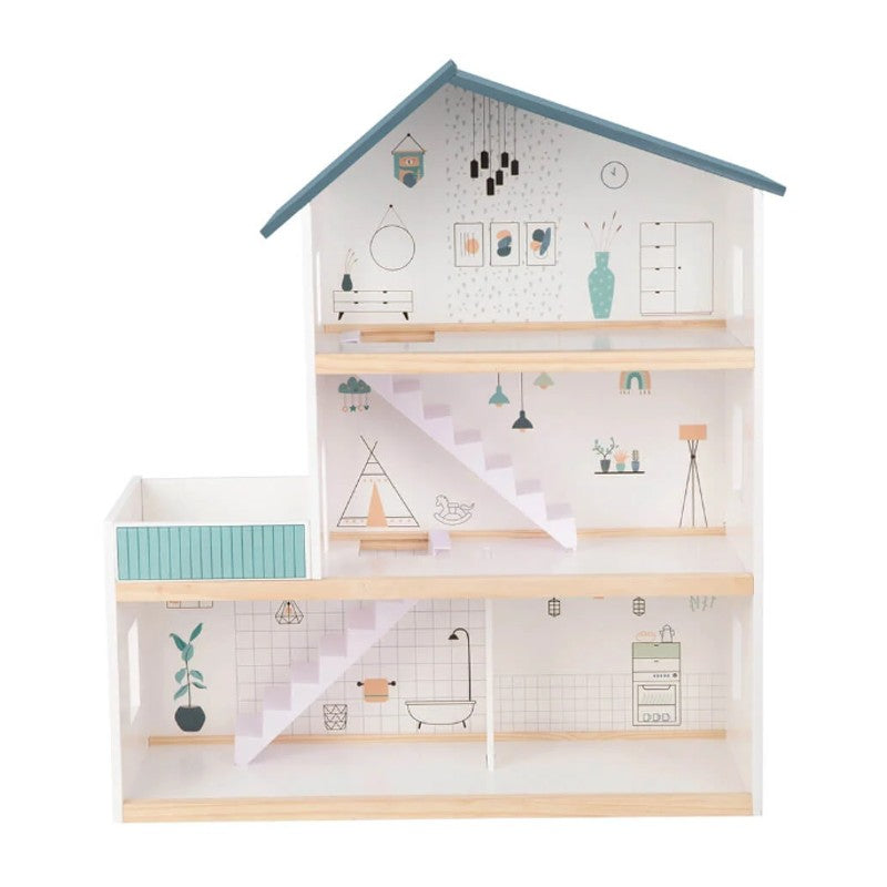 Super Casa de Bonecas em Madeira - Tooky Toy