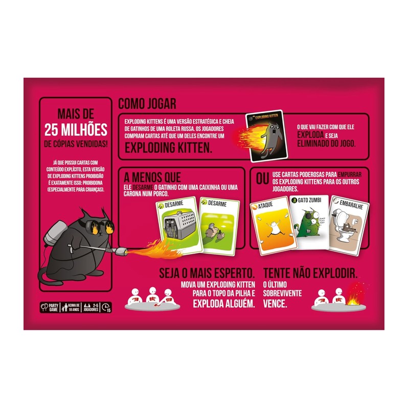 Jogo de Cartas Exploding Kittens Proibidão - Galapagos